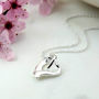 Sterling Silver Ribbon Heart Necklace, thumbnail 1 of 6