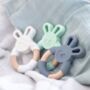Bunny Silicone And Beech Wood Teether, thumbnail 2 of 6
