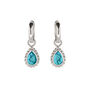 December Birthstone Turquoise Sterling Silver Huggie Hoop Earrings, thumbnail 2 of 12