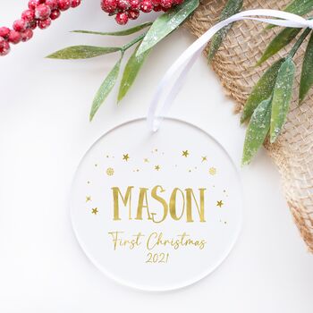 First Christmas Foil Decoration Bauble, 3 of 3