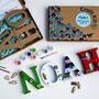 Personalised Paint Your Own Football Wooden Name, thumbnail 1 of 9