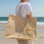 Flower Jute Tote Bag, thumbnail 1 of 4