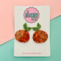Orange Glitter Resin Earrings, thumbnail 1 of 2