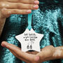 We Wish You Lived Next Door Ceramic Star Christmas Decoration Bauble, thumbnail 1 of 7