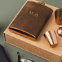 Personalised Leather Wrapped Copper Hip Flask Set, thumbnail 2 of 7