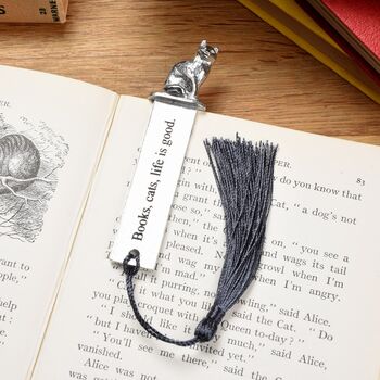 Personalised Engraved Pewter Cat Lovers Bookmark, 2 of 7