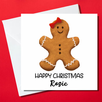 Personalised Gingerbread Christmas Card, 2 of 2