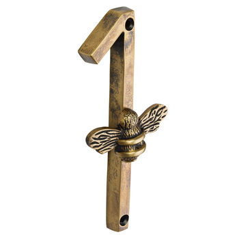 House Numbers With Bee In Antique Brass Finish, 2 of 11