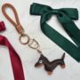 Dachshund Keyring With Braided Strap – Cute Sausage Dog Lover Stocking Filler Two Colour Options, thumbnail 1 of 9
