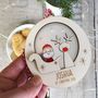 Personalised First Christmas Santa And Rudolf Bauble, thumbnail 4 of 5