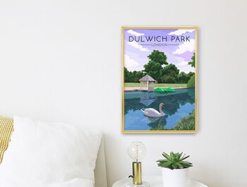Dulwich Park London Travel Poster Art Print, 3 of 8