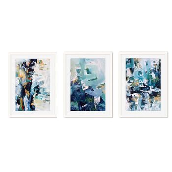 Textured Blue Abstract Print Set Of Three, 9 of 9