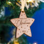Baby's First Christmas Star Decoration, Solid Beech, thumbnail 7 of 9