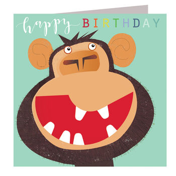 Laser Cut Monkey Birthday Card, 2 of 5