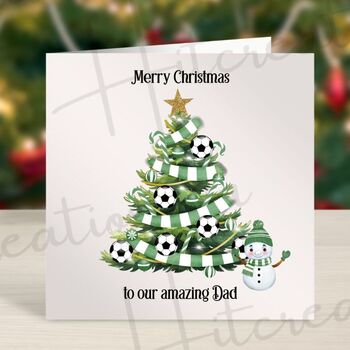 Football Christmas Card Personalised With Team Colours, 2 of 5