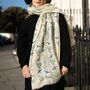 Blue Birds Print Scarf In Personalised Gift Box, thumbnail 6 of 8