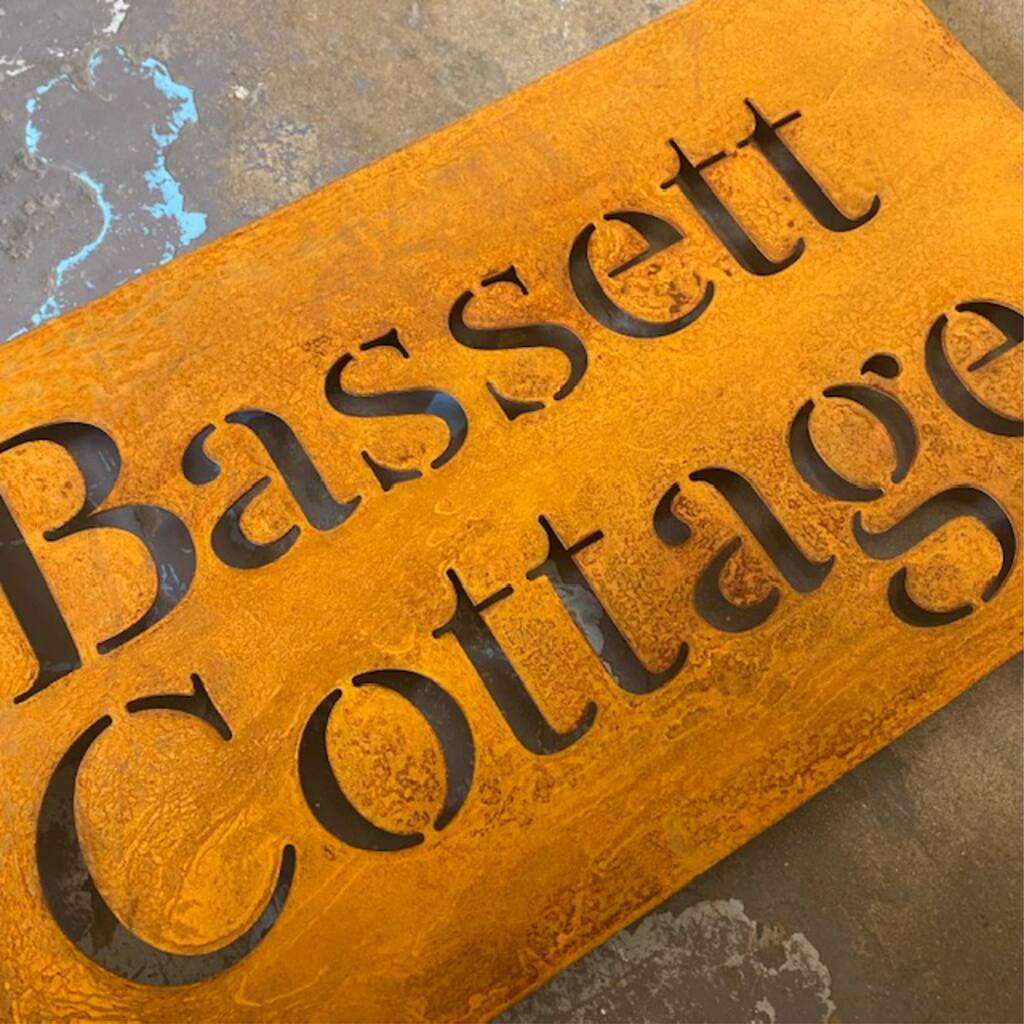 Style B Corten Steel House Name Sign, 1 of 10