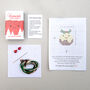 Kawaii Christmas Pudding Mini Cross Stitch Kit, thumbnail 3 of 12