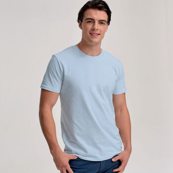 Two Pack Navy And Pale Blue Organic Plain T Shirts, 5 of 7