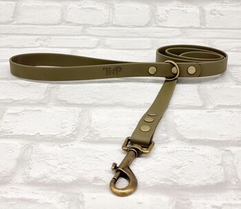Waterproof Dog Collar And Lead Set Military Green, 3 of 3
