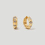 Gold Hoop Earrings With Cut Out Cz In 18k Gold Vermeil, thumbnail 1 of 5