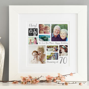 Personalised 70th Birthday Square Photo Collage, 6 of 11