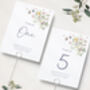 Wildflower Wedding Table Numbers And Names, thumbnail 1 of 4