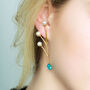 Bias Gold Plated Pearl Moving Sculpture Earrings, thumbnail 4 of 6