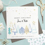 Personalised Merry Christmas Couple Foiled Card Blue, thumbnail 1 of 3