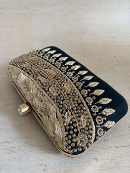 Heavily Embroidered Green Clutch Bag, 9 of 11