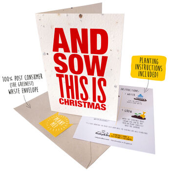 'Sow This Is Christmas' Plantable Christmas Card, 2 of 9