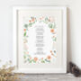 Personalised Floral Poem, Song, Favourite Words Print, thumbnail 1 of 7