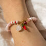 Gemstone Rose Quartz Heart Gingham Bracelet, thumbnail 3 of 6