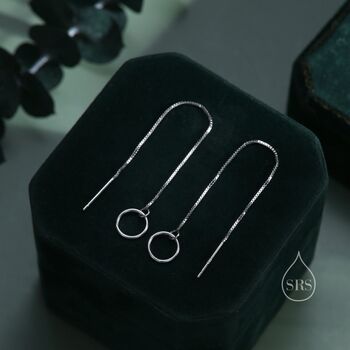 Circle Ear Threaders In Sterling Silver, 8 of 12