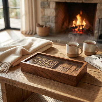 Personalised Domino And Tic Tac Toe Glass Lid Game Set, 2 of 5