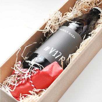 Christmas Wine Gift With Diy Personalised Label, 3 of 5