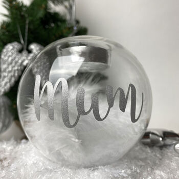 Personalised Feather Glass Memorial Tea Light Holder, 4 of 6