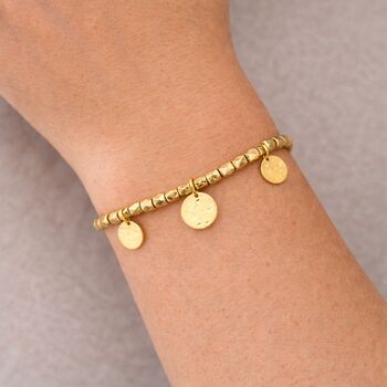 Boho Beaded Coin Bracelet, 2 of 4