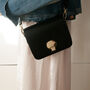 Small Black Leather Crossbody Handbag, Black Shoulder Bag, thumbnail 6 of 12