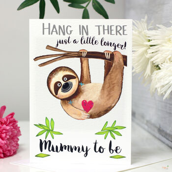 Personalised Sloth Mummy To Be Card, 3 of 9