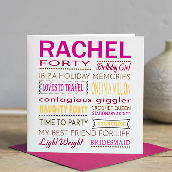 Personalised Birthday Card Any Age, 30th, 40th, 50th, 2 of 3