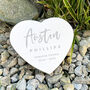 Personalised Modern Script Engraved Resin Heart Grave Marker – Memorial Garden Keepsake, thumbnail 1 of 4