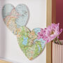 Golden Wedding Anniversary Map Heart Wall Art Print, thumbnail 3 of 5