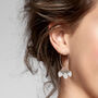 White Pearl Acrylic Cecilia Hoop Earrings, thumbnail 2 of 5