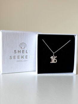 Sterling Silver 16th Birthday Pendant Necklace, 4 of 12