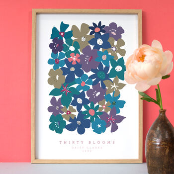 Personalised Thirtieth Birthday Blooms Giclée Print, 5 of 6