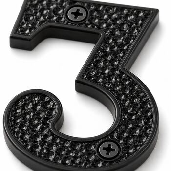 Black Brass Door Number Three Plaque, 8 of 9