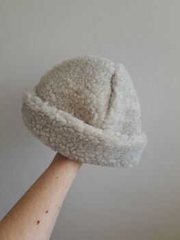 Pure Merino Wool Beanie Hat In Light Grey, 5 of 6
