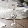 Silver Glitter Filled Wine Glass Place Card Holders, thumbnail 1 of 3