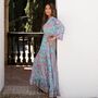 'Demi' Pink And Blue Floral Paisley Maxi Dress, thumbnail 2 of 6